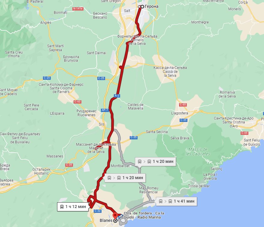 Автобусный маршрут Жирона - Бланес - скриншот