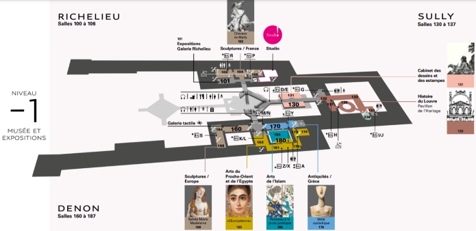 Схема минус первого этажа Лувра - фото