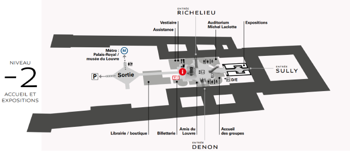 Схема минус второго этажа Лувра - фото