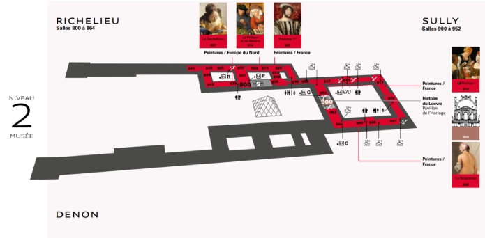 Схема второго этажа Лувра - фото