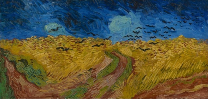 Пшеничное поле с воронами - фото